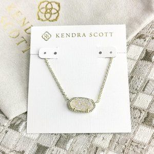 Elisa Pendant Necklace | Gold | Iridescent Drusy